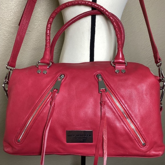 Marc New York Handbags - Marc New York Andrew Marc Red Pebbled Leather Large satchel, shoulder/crossbody